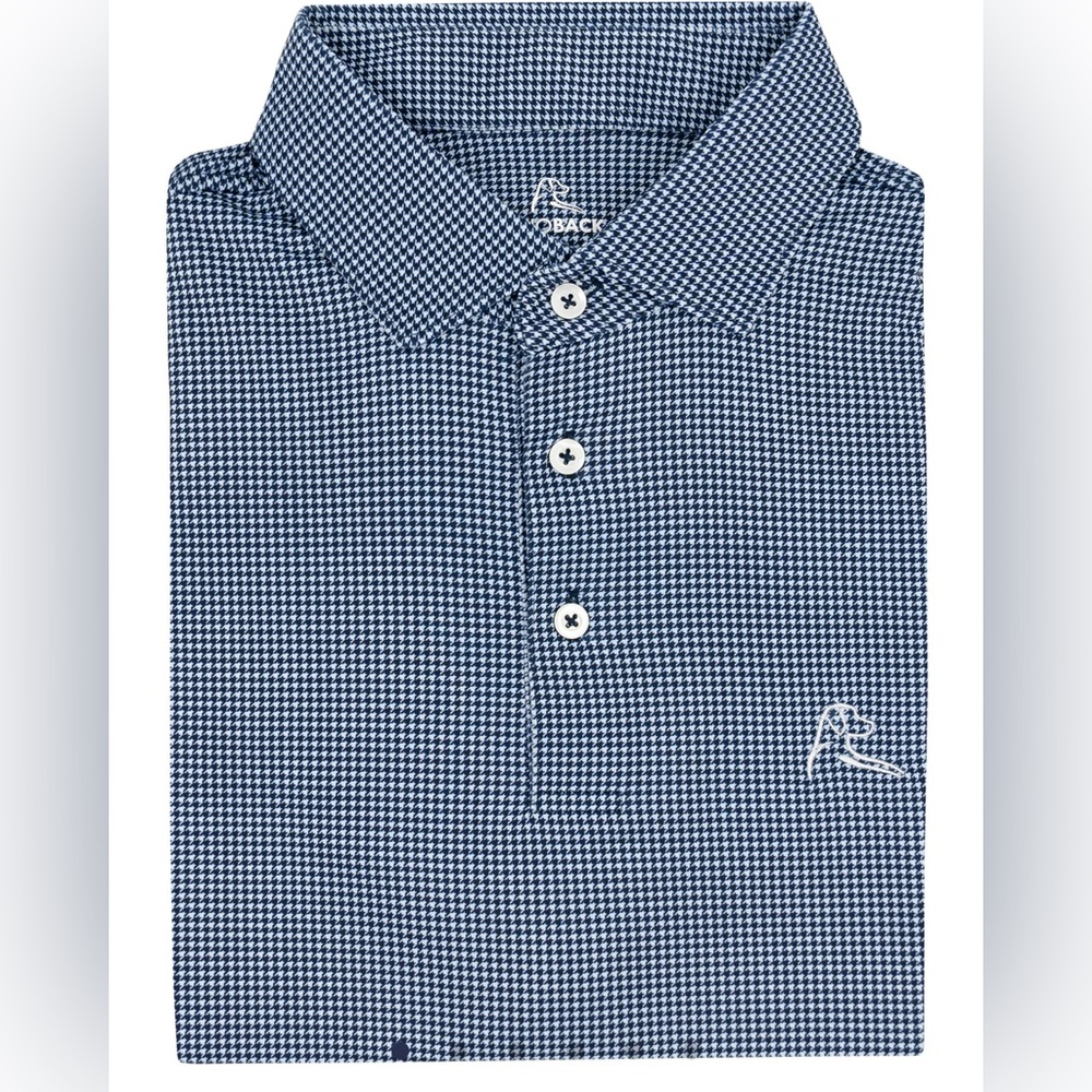 RHOBACK The Dogstooth Houndstooth Performance Polo - Sz LARGE